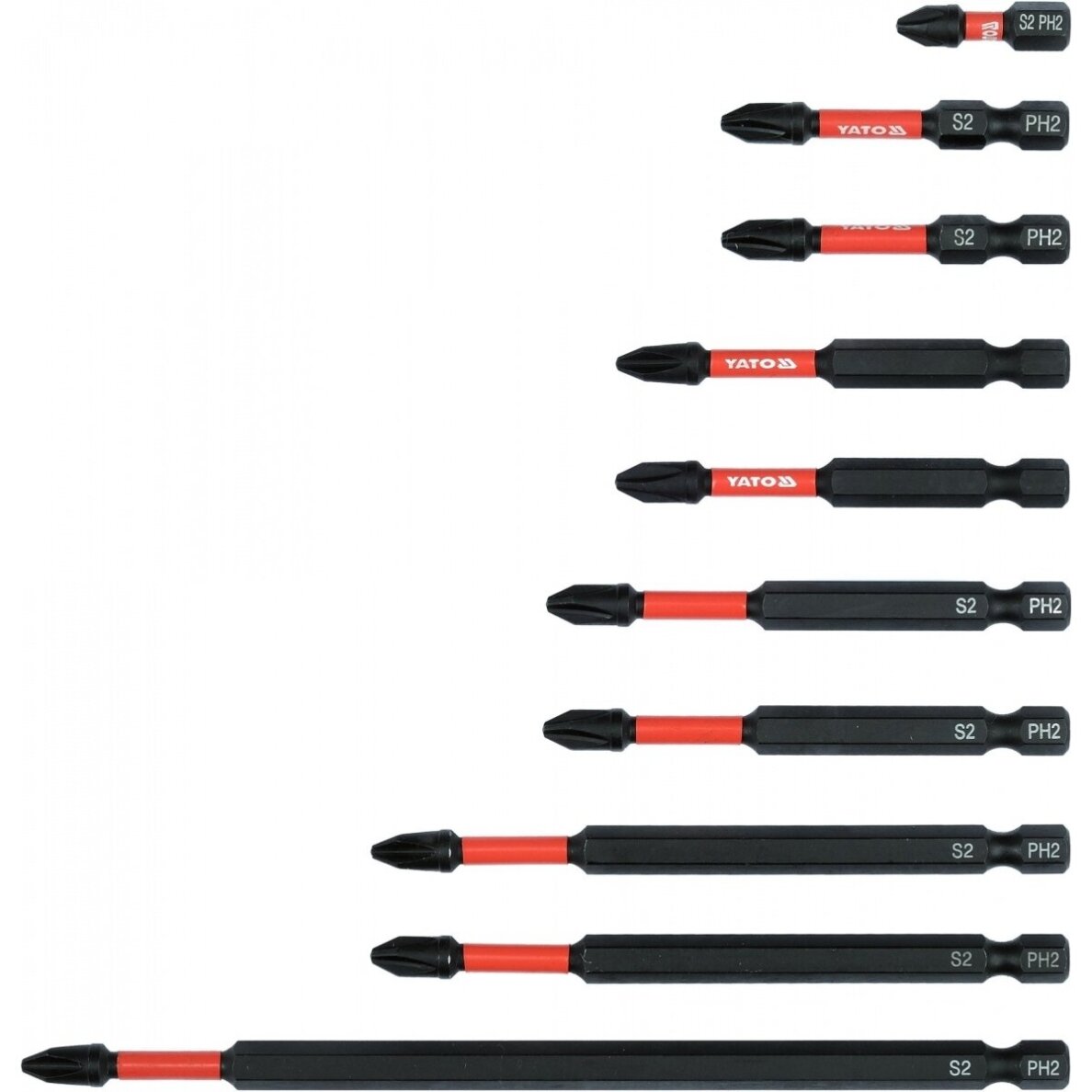 Smūginių antgaliukų komplektas 1/4" PH2 10 vnt. Smūginių antgaliukų komplektas 1/4" PH2 10 vnt.