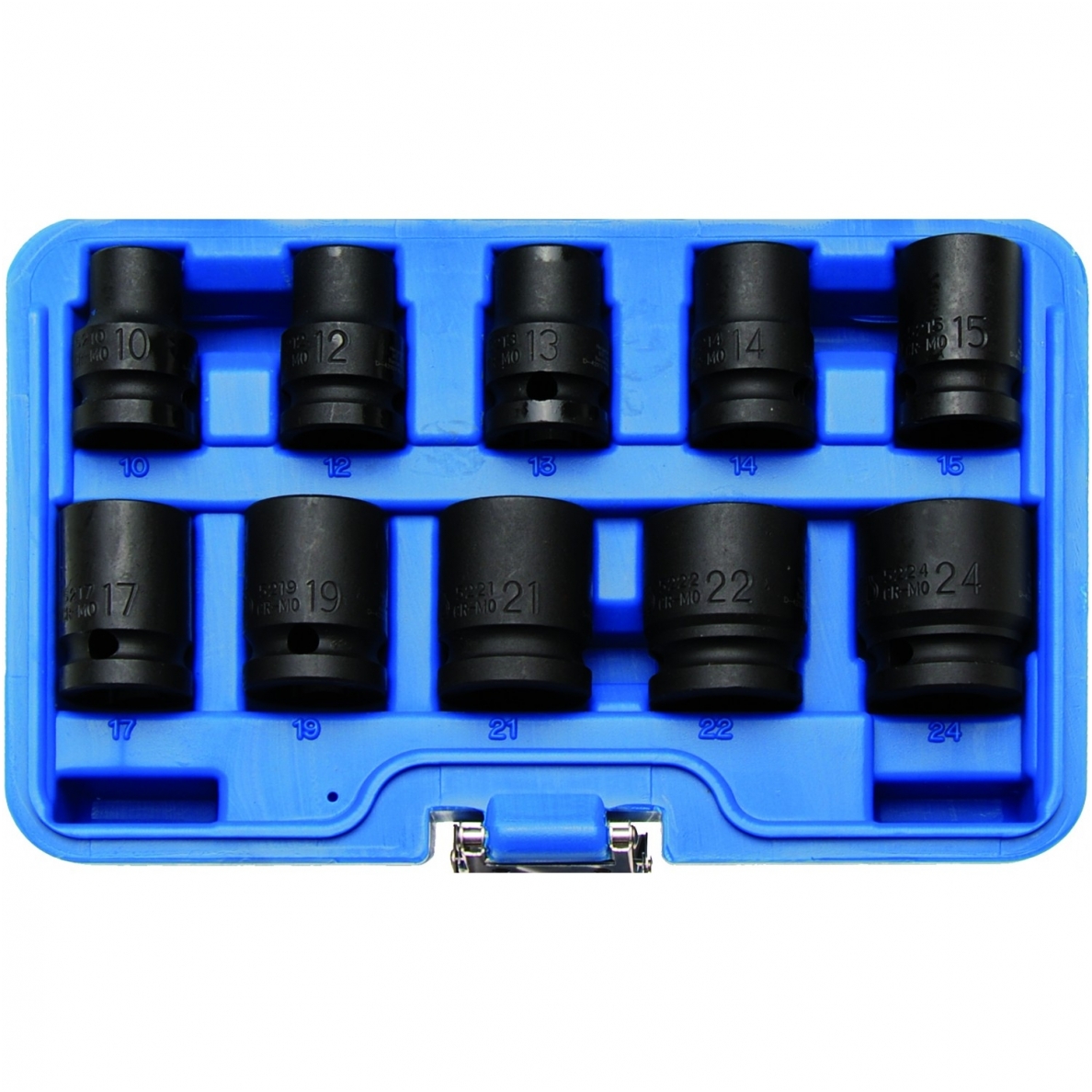 Smūginių galvučių komplektas 10 vnt, 1/2", 10 - 24mm. 1