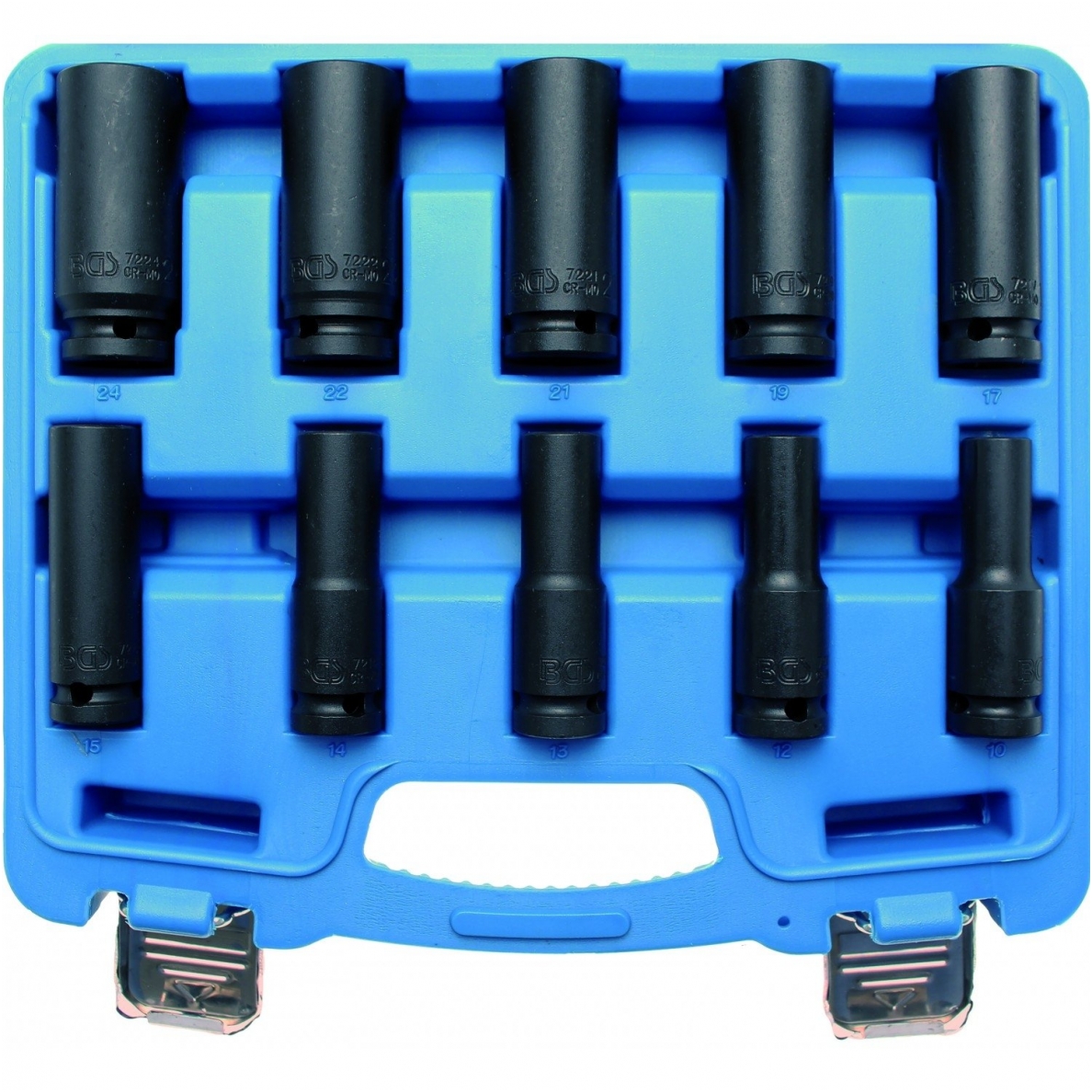 Smūginių ilgų galvučių komplektas 1/2" 10vnt.10-24mm.