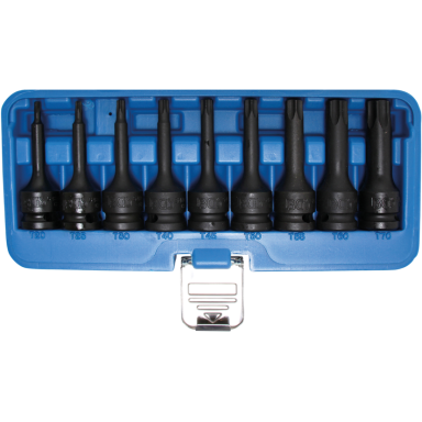 Smūginiai antgaliai  12,5 mm (1/2")  T-Star (Torx) T20 - T70 9 vnt