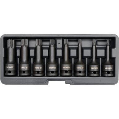 Smūginių antgalių rinkinys -12,5 mm (1/2") - Spline (XZN) M5 - M18-8 vnt.