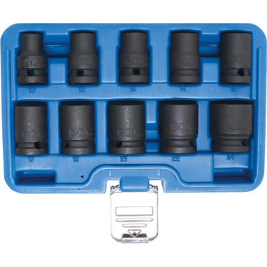 Smūginių galvučių komplektas 10 vnt, 1/2", 10 - 24mm. Smūginių galvučių komplektas 10 vnt, 1/2", 10 - 24mm.