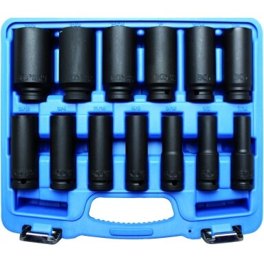 Smūginių ilgų colinių galvučių rinkinys 1/2", 7/16" - 1 1/4", 13vnt. Smūginių ilgų colinių galvučių rinkinys 1/2", 7/16" - 1 1/4", 13vnt.