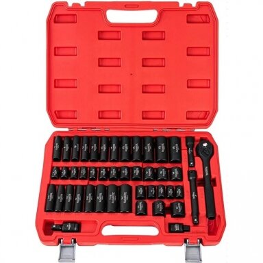 Smūginių įrankių rinkinys, metriniai ir coliniai dydžiai, 10mm. (3/8") 45vnt.