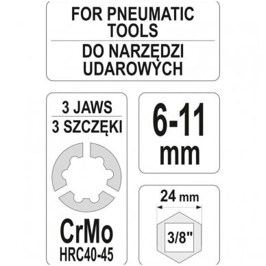 Smeigių išsukėjas 6-11mm. 3 Smeigių išsukėjas 6-11mm. 3