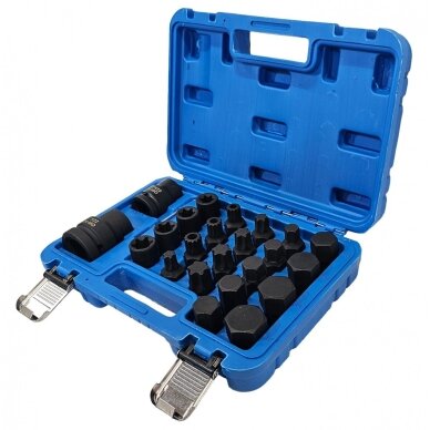 Smūginiai antgaliai sunkvežimiams 20 mm (3/4") + 25 mm (1")  24 vnt.S11091 1
