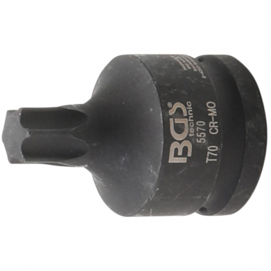 Smūginis antgalis - 20 mm (3/4") T-Star (Torx) T70 Smūginis antgalis - 20 mm (3/4") T-Star (Torx) T70