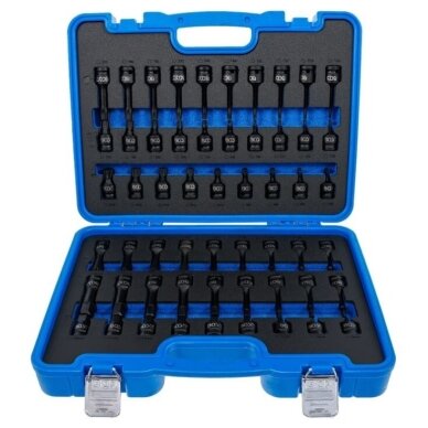 Smūginių antgalių 1/2" rinkinys Hex, Torx, Spline 56 vnt. 1 Smūginių antgalių 1/2" rinkinys Hex, Torx, Spline 56 vnt. 1