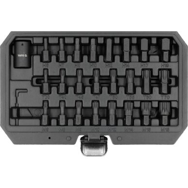 Smūginių antgalių rinkinys 1/2" 25vnt. 1 Smūginių antgalių rinkinys 1/2" 25vnt. 1