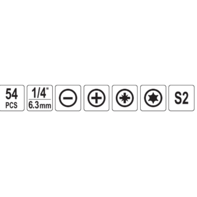 Smūginių antgalių rinkinys 54 vnt. 6 Smūginių antgalių rinkinys 54 vnt. 6