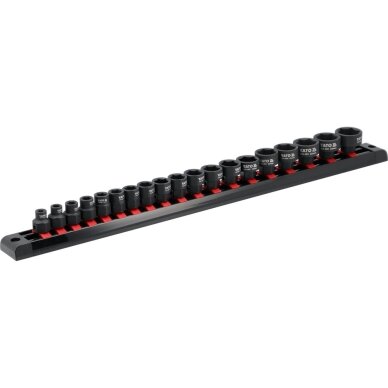 Smūginių galvučių rinkinys, šešiakampės 9.5 mm (3/8") 6 - 24 mm. 19 vnt. Smūginių galvučių rinkinys, šešiakampės 9.5 mm (3/8") 6 - 24 mm. 19 vnt.