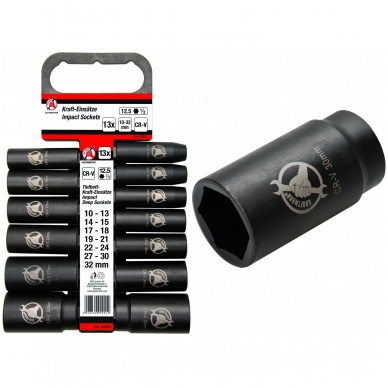 Smūginių ilgų galvučių rinkinys 1/2", 10 - 32mm. 13vnt. Smūginių ilgų galvučių rinkinys 1/2", 10 - 32mm. 13vnt.