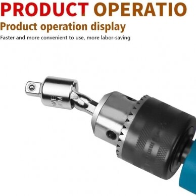 Smūginių šarnyrinių adapterių rinkinys 360° 3vnt. 3 Smūginių šarnyrinių adapterių rinkinys 360° 3vnt. 3