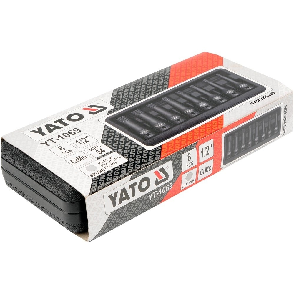 Smūginių antgalių rinkinys -12,5 mm (1/2") - Spline (XZN) M5 - M18-8 vnt. 1