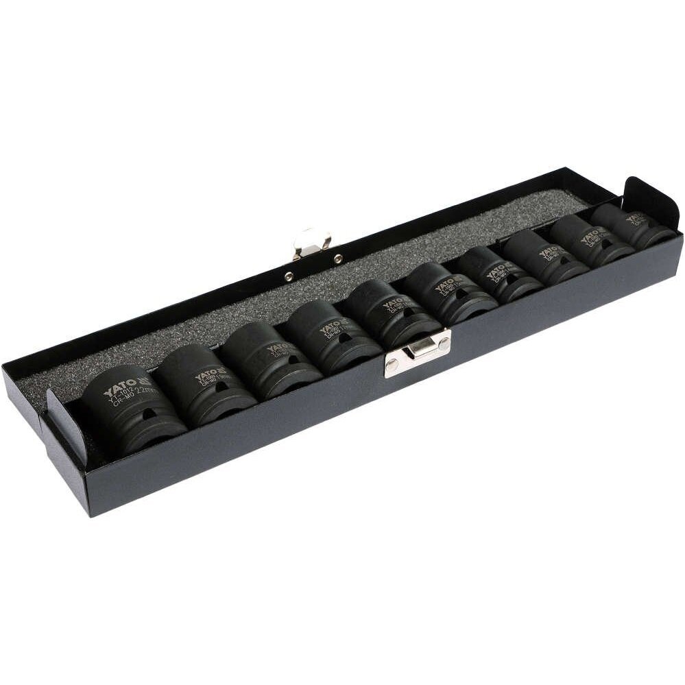 Smūginių galvučių rinkinys, šešiakampės (1/2") 10 - 22mm. 10vnt. Smūginių galvučių rinkinys, šešiakampės (1/2") 10 - 22mm. 10vnt.