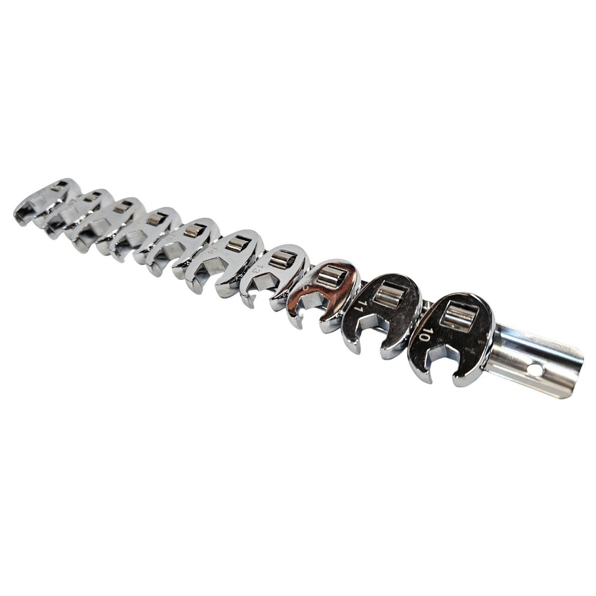 Šoninių raktų rinkinys 10 mm (3/8") 10 - 19 mm. 10 vnt. 1 Šoninių raktų rinkinys 10 mm (3/8") 10 - 19 mm. 10 vnt. 1