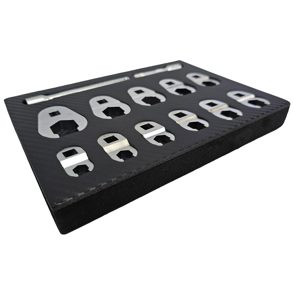 Šoninių raktų rinkinys 10 mm (3/8") 10 - 22 mm. 13 vnt. 1 Šoninių raktų rinkinys 10 mm (3/8") 10 - 22 mm. 13 vnt. 1