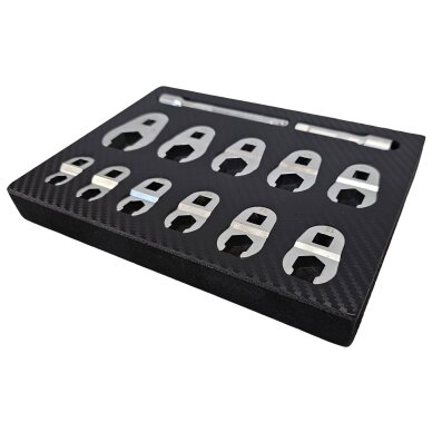 Šoninių raktų rinkinys 10 mm (3/8") 10 - 22 mm. 13 vnt. 2 Šoninių raktų rinkinys 10 mm (3/8") 10 - 22 mm. 13 vnt. 2
