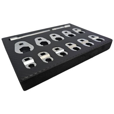 Šoninių raktų rinkinys 10 mm (3/8") 10 - 22 mm. 13 vnt. 1 Šoninių raktų rinkinys 10 mm (3/8") 10 - 22 mm. 13 vnt. 1