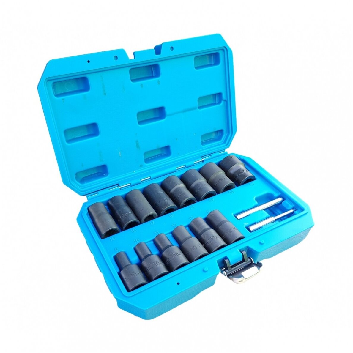 Specialus galvučių rinkinys, sraigtiniai ištraukikliai 1/2" 8 - 27mm. 16vnt. 3