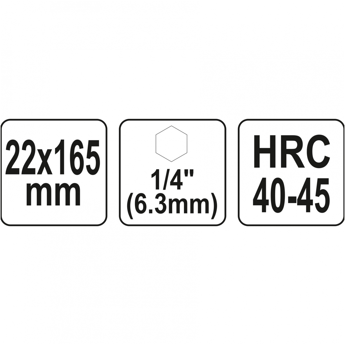 Spiralinis grąžtas medžiui - su hex (1/4") galu - 22 mm 2