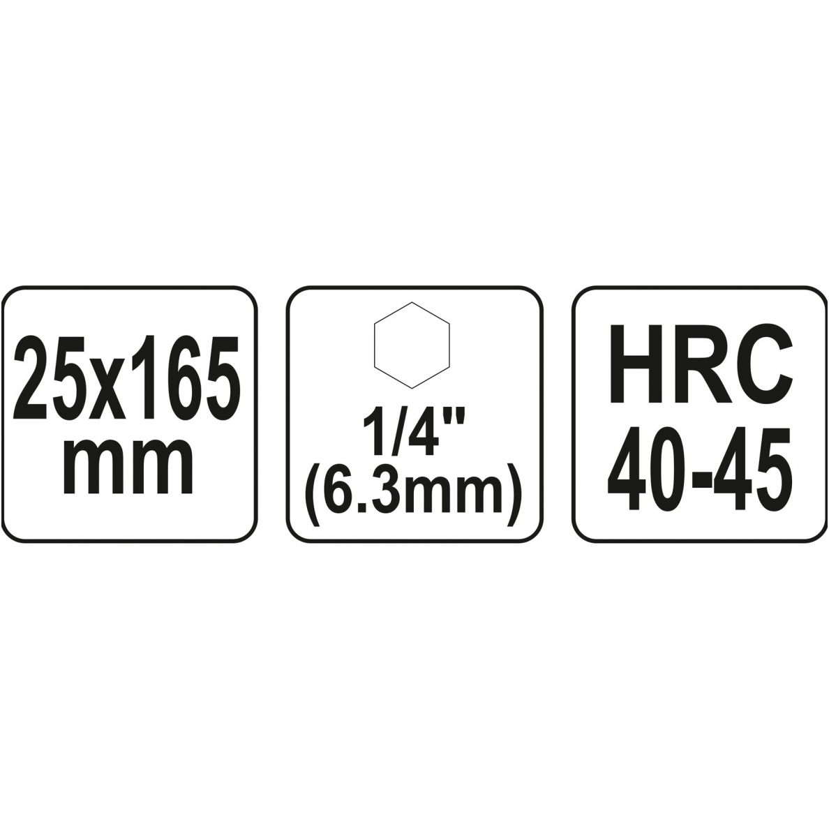 Spiralinis grąžtas medžiui - su hex (1/4") galu -25 mm 3