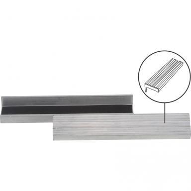 Spaustuvų lūpų apsaugos horizontalaus V profilio - Aliuminis - 150 mm - 2 vnt. Spaustuvų lūpų apsaugos horizontalaus V profilio - Aliuminis - 150 mm - 2 vnt.