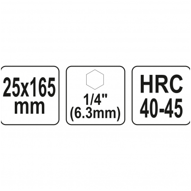 Spiralinis grąžtas medžiui - su hex (1/4") galu -25 mm 3