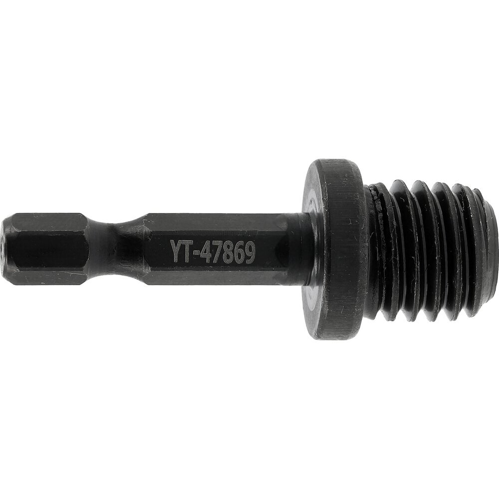 Sriegio M14 adapteris į HEX (1/4") 6.3 mm. 47 mm. ilgio 2 Sriegio M14 adapteris į HEX (1/4") 6.3 mm. 47 mm. ilgio 2