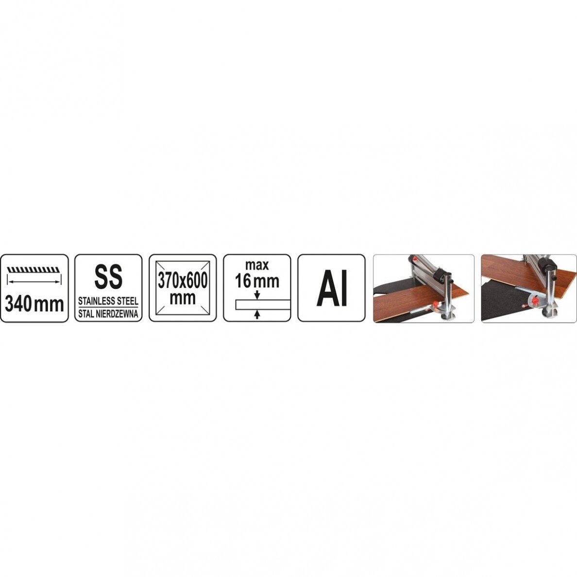Staklės /giljotina grindų laminatui 340mm. 370x600mm. 6 Staklės /giljotina grindų laminatui 340mm. 370x600mm. 6