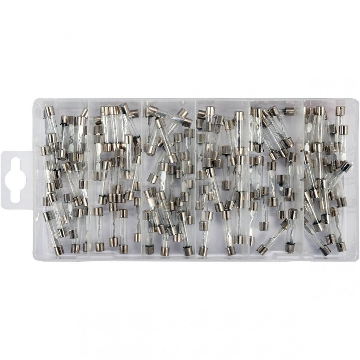 Stiklinių saugiklių asortimentas 6X30mm. 120vnt. Stiklinių saugiklių asortimentas 6X30mm. 120vnt.