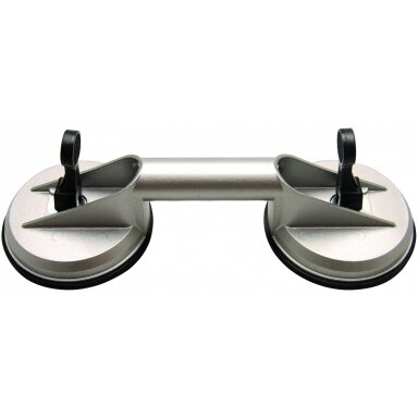 Stiklų kėliklis aliumininis dviejų čiuptuvų 2x115mm, iki 80kg Stiklų kėliklis aliumininis dviejų čiuptuvų 2x115mm, iki 80kg