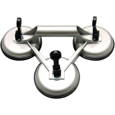 Stiklų kėliklis trijų čiuptuvų aliumininis iki 95kg, 3x115 mm Stiklų kėliklis trijų čiuptuvų aliumininis iki 95kg, 3x115 mm