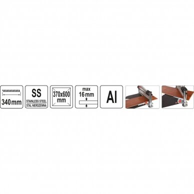 Staklės /giljotina grindų laminatui 340mm. 370x600mm. 6 Staklės /giljotina grindų laminatui 340mm. 370x600mm. 6