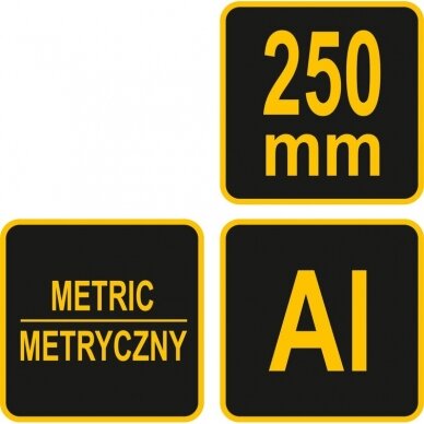 Staliaus kampainis su baze aliuminis 250mm. 4 Staliaus kampainis su baze aliuminis 250mm. 4