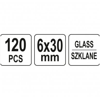 Stiklinių saugiklių asortimentas 6X30mm. 120vnt. 1