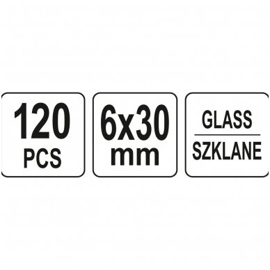Stiklinių saugiklių asortimentas 6X30mm. 120vnt. 1 Stiklinių saugiklių asortimentas 6X30mm. 120vnt. 1