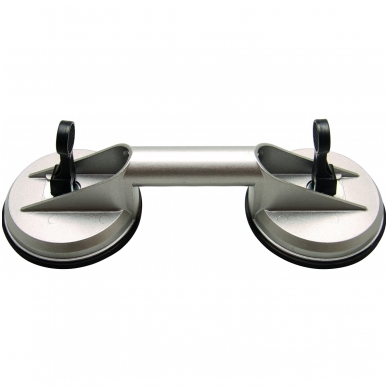 Stiklų kėliklis aliumininis dviejų čiuptuvų 2x115mm, iki 80kg Stiklų kėliklis aliumininis dviejų čiuptuvų 2x115mm, iki 80kg