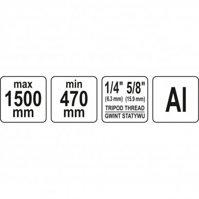 Stovas trikojis aliuminis 150cm. 3 Stovas trikojis aliuminis 150cm. 3