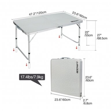 Sulankstomas stalas/prekystalis aliuminis reguliuojamas aukštis 6