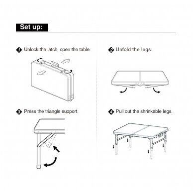 Sulankstomas stalas/prekystalis aliuminis reguliuojamas aukštis 9