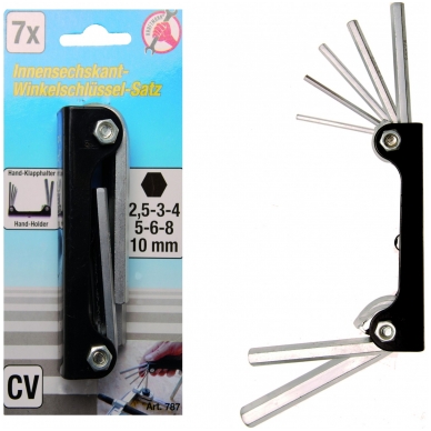 Sulankstomų šešiakampių rinkinys 2.5-10mm. Sulankstomų šešiakampių rinkinys 2.5-10mm.