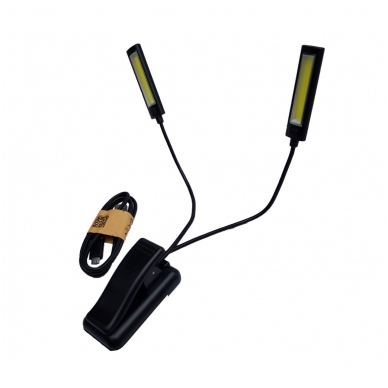 Šviesos diodų šviestuvas  su prisegtuku  6W COB Led  USB  2 vnt. 5