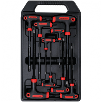 T-rankenėlių atsuktuvų rinkinys T-Star su skyle (Torx) T10-T50 9vnt. T-rankenėlių atsuktuvų rinkinys T-Star su skyle (Torx) T10-T50 9vnt.