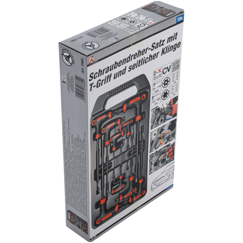 T-rankenėlių atsuktuvų rinkinys T-Star su skyle (Torx) T10-T50 9vnt. 6 T-rankenėlių atsuktuvų rinkinys T-Star su skyle (Torx) T10-T50 9vnt. 6