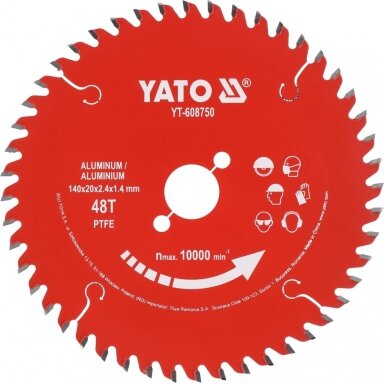 TCT pjovimo diskas aliuminiui ir spalvotiesiems metalams  165 mm. 48 dantukai  20 mm.