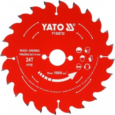 TCT pjovimo diskas medienai  165 mm. 48 dantukai  20 mm. su PTFE danga