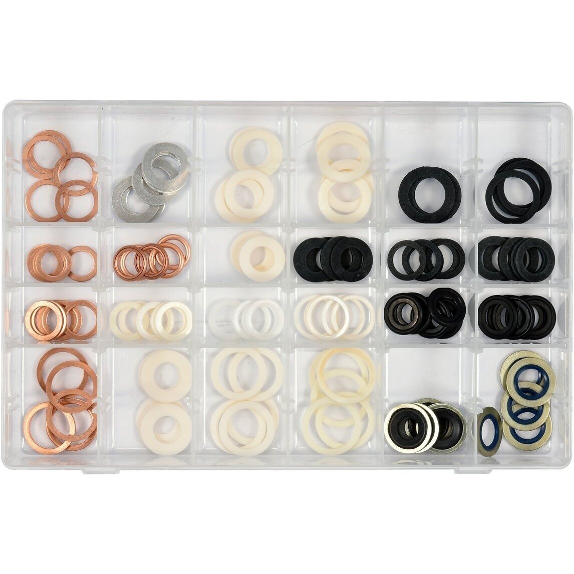 Tepalo išleidimo varžtų tarpinių asortimentas 120vnt. Tepalo išleidimo varžtų tarpinių asortimentas 120vnt.