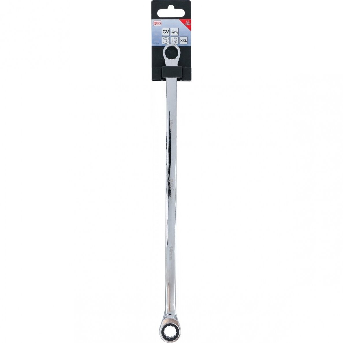 Terkšlinis žiedinis dvipusis veržliaraktis ilgas tipas 14mm. 2 Terkšlinis žiedinis dvipusis veržliaraktis ilgas tipas 14mm. 2