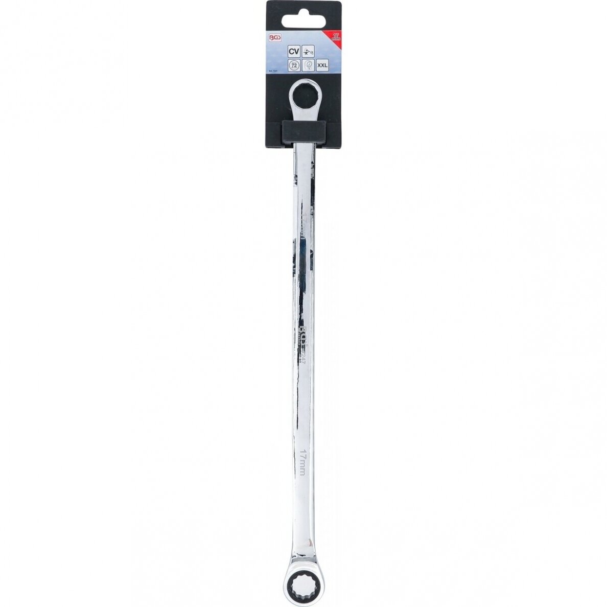 Terkšlinis žiedinis dvipusis veržliaraktis ilgas tipas 17mm. 2 Terkšlinis žiedinis dvipusis veržliaraktis ilgas tipas 17mm. 2